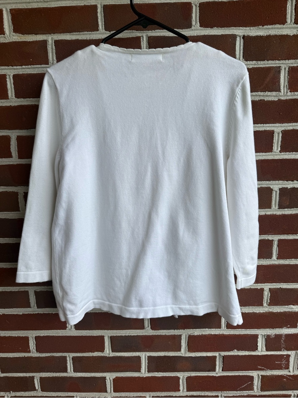 Jones New York Sport White Knit 2-piece Cardigan Tank Twin w/ Scoop Neck Shell L - Picture 4 of 10